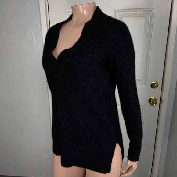 Halogen Women's sweater XS Cashmere Pullover Gray V neck Long sleeve J3-30 - Picture 3 of 7